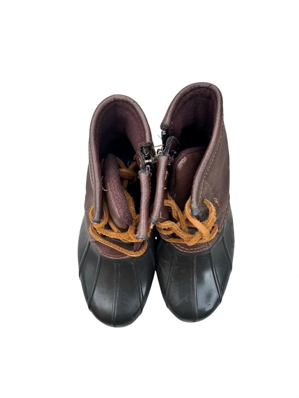Sperry Saltwater Duck Boots  girls 10M Brown Black Waterproof Rain  CG55362A